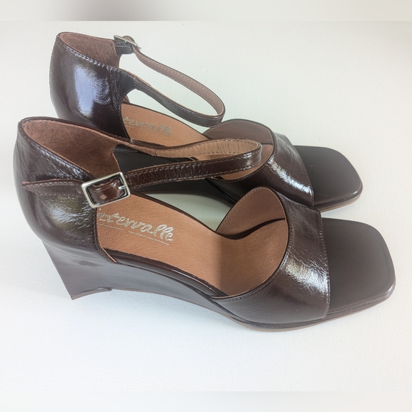 L'INTERVALLE Dark Brown Leather Wedges - Picture 2 of 7